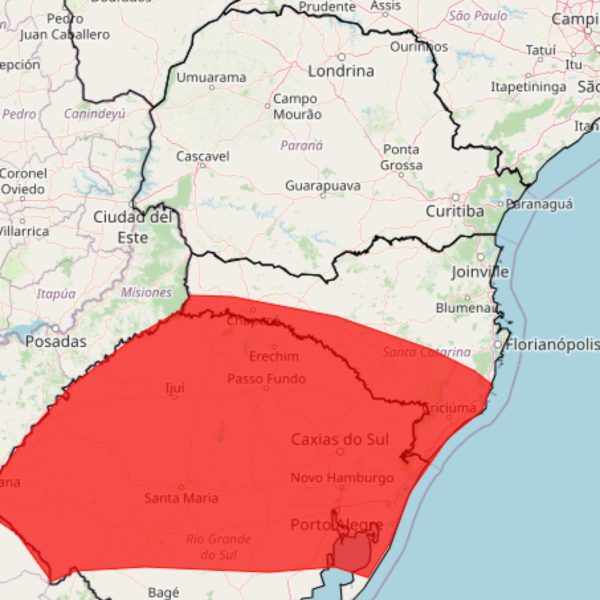 Alerta vermlho de temporais no Sul do Brasil