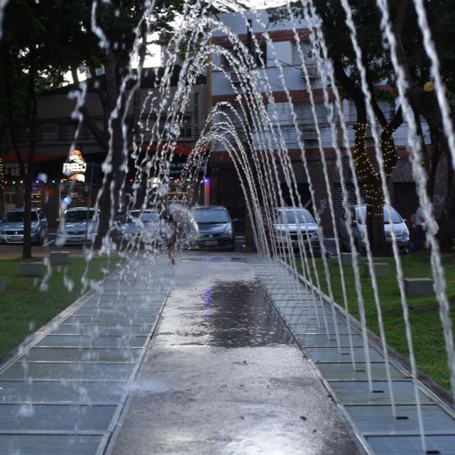  A fonte e o túnel de água 