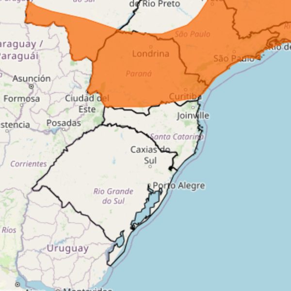 Alerta de tempestades para o Sudeste do Brasil e o Paraná