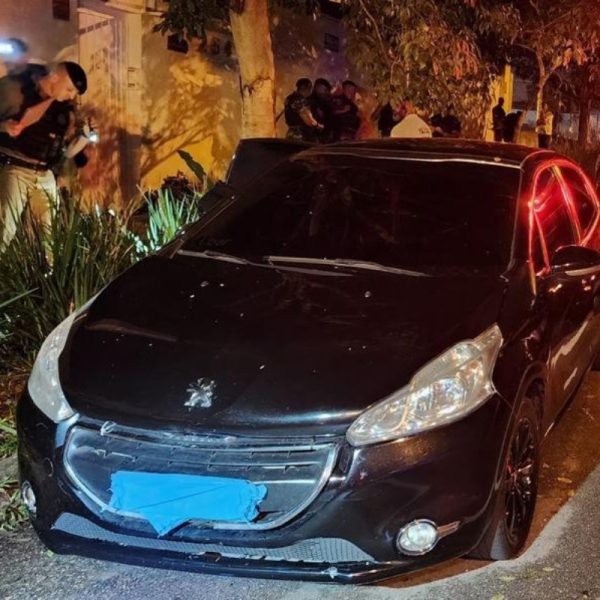 Carro foi encontrado com as placas cobertas por sacolas