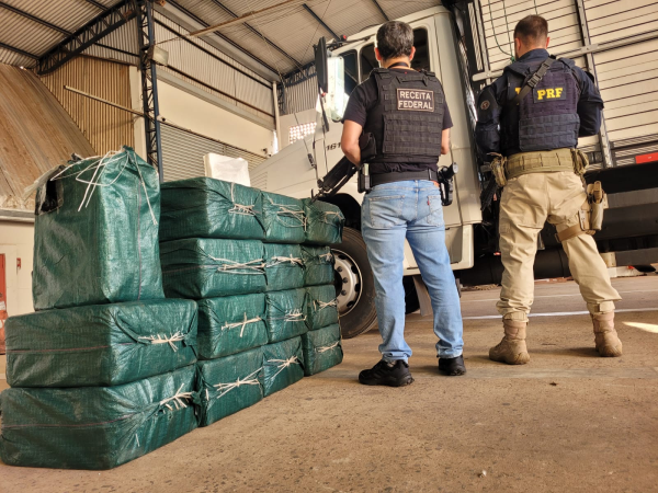 Meia tonelada de cocaína é apreendida em fundo falso de caminhão na PR-323