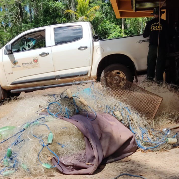 materiais de pesca apreendidos durante piracema no Paraná