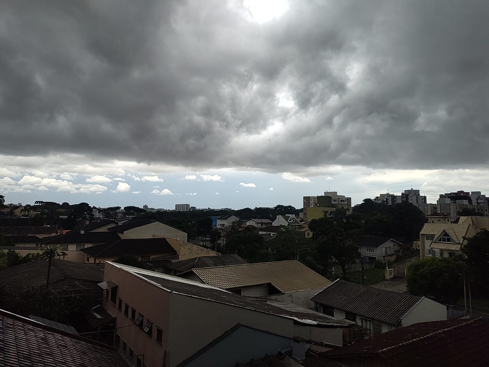  Céu de Curitiba com nuvens carregadas de chuva 