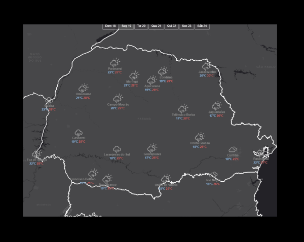 Semana deve começar com risco de chuvas irregulares no Paraná; veja previsão--