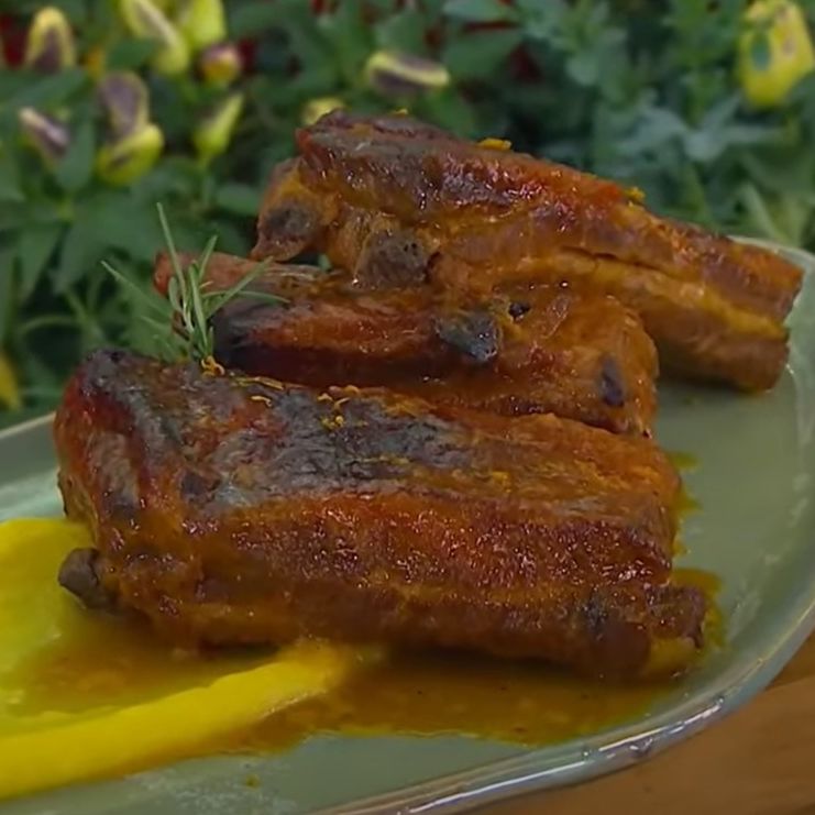  costelinha suína com laranja e mel 