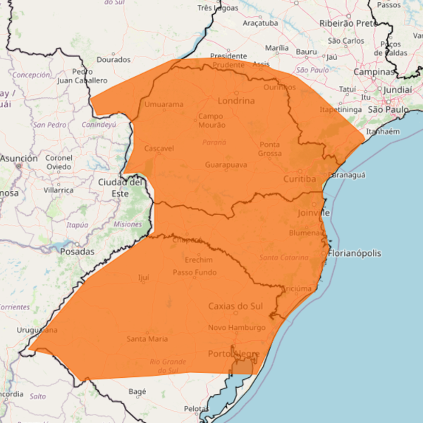 Alerta laranja tempestade deve atingir Londrina