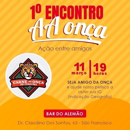 Evento dos Amigos da Carne de Onça será realizado no Bar do Alemão