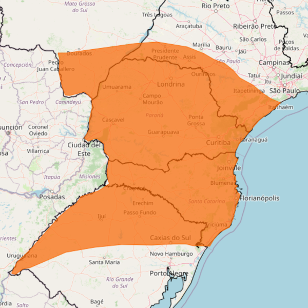 Previsão de temporal para o norte do Paraná