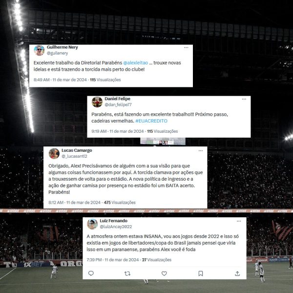 Torcedores do Athletico elogiam Alexandre Leitão