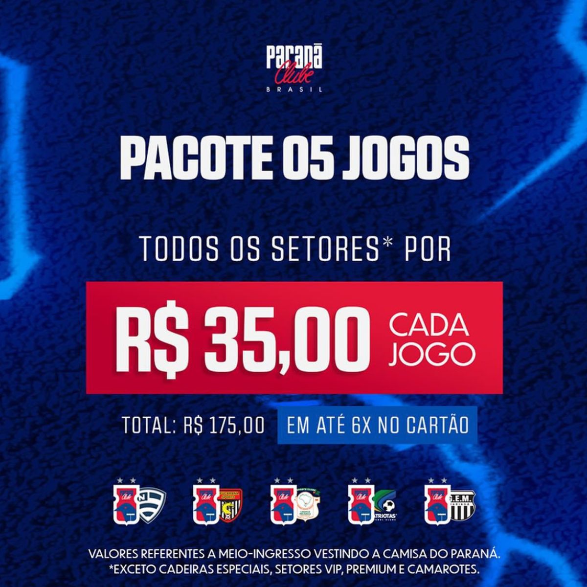  Paraná Clube iniciará amanhã a venda de ingressos. 