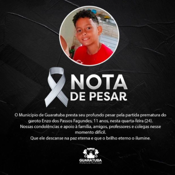 Criança de 11 anos morre em colégio estadual em Guaratuba, Litoral do Paraná