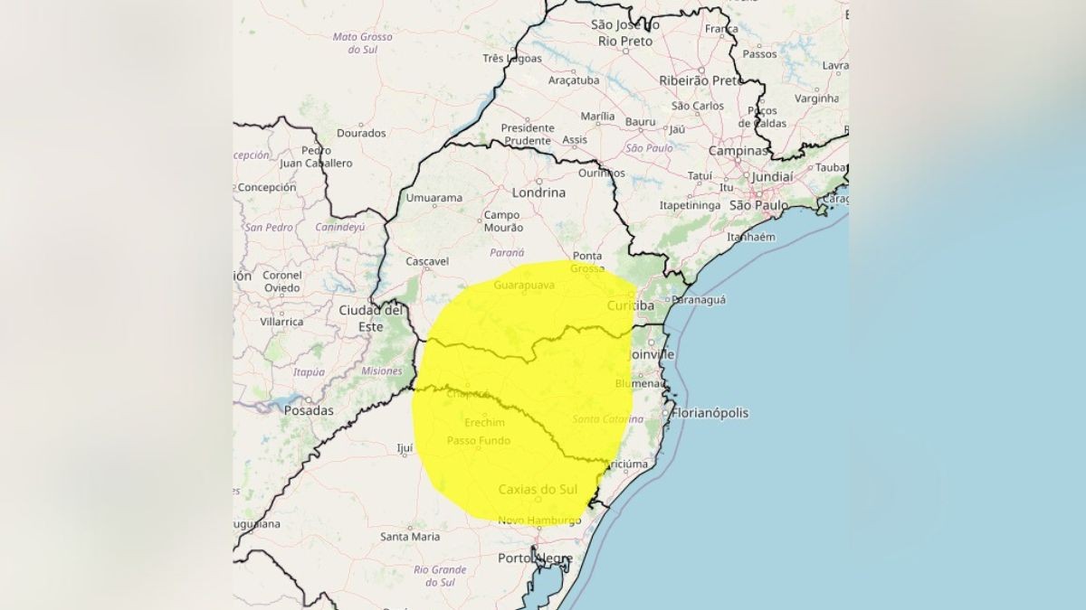 Paraná está em alerta laranja e amarelo para esta quinta-feira (30)