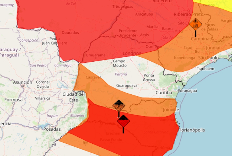 Paraná segue com alerta vermelho e laranja nesta sexta (3)