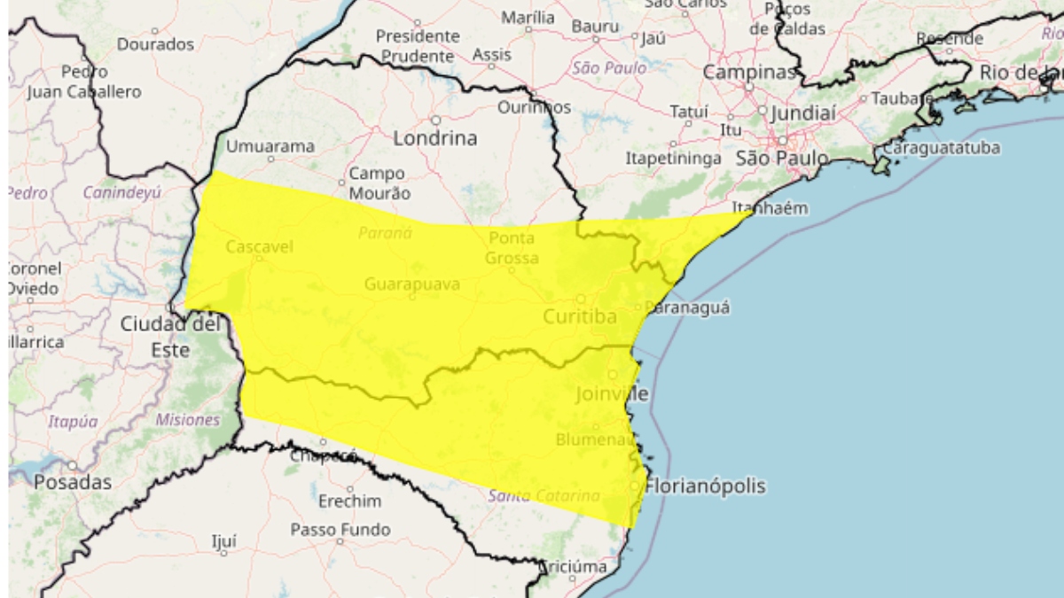 Frente fria e temporal no Paraná 