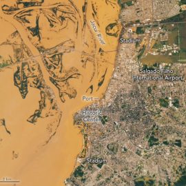 NASA divulga imagens de enchente no Rio Grande do Sul