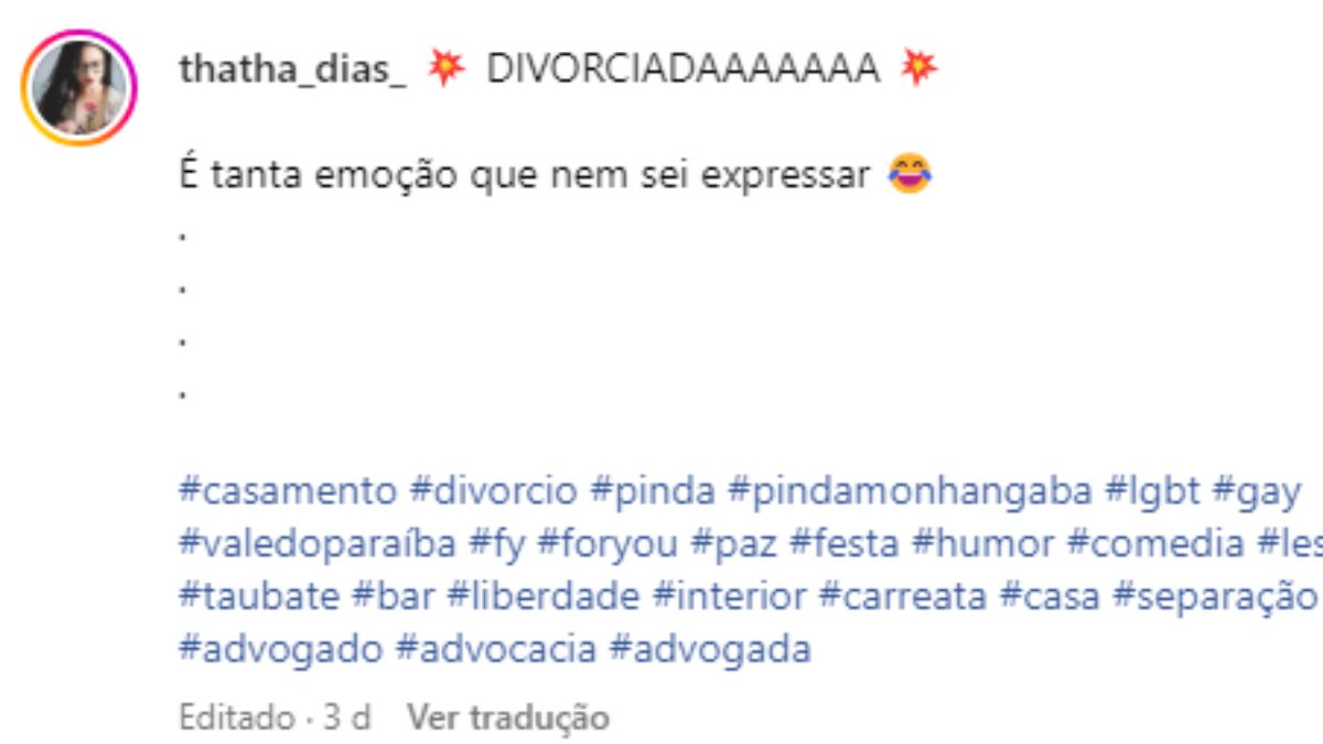 Mulher comemora divórcio 