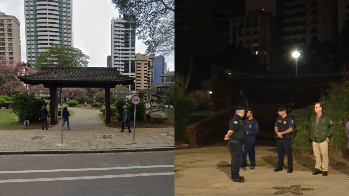 Veja Praça do Japão antes e depois do acidente