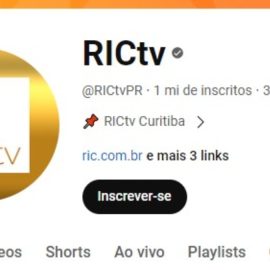 RICtv atinge marca de um milhão de seguidores no Youtube