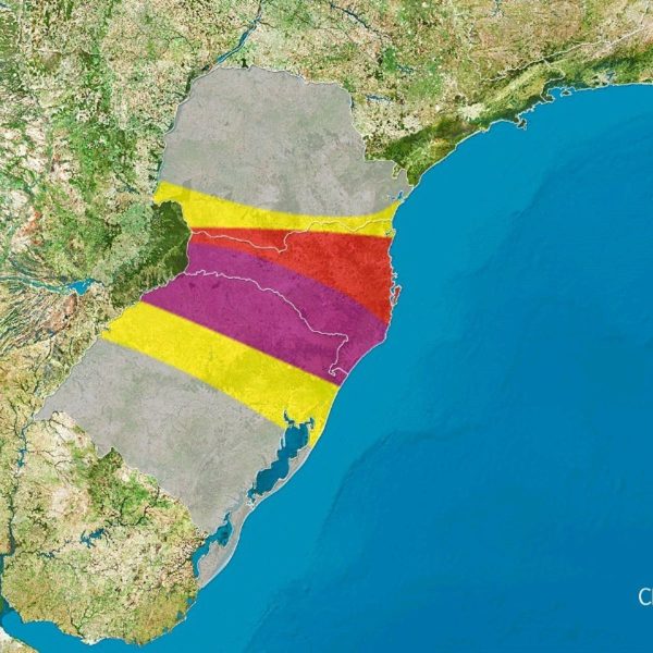alerta laranja para riscos de tempestades no sul