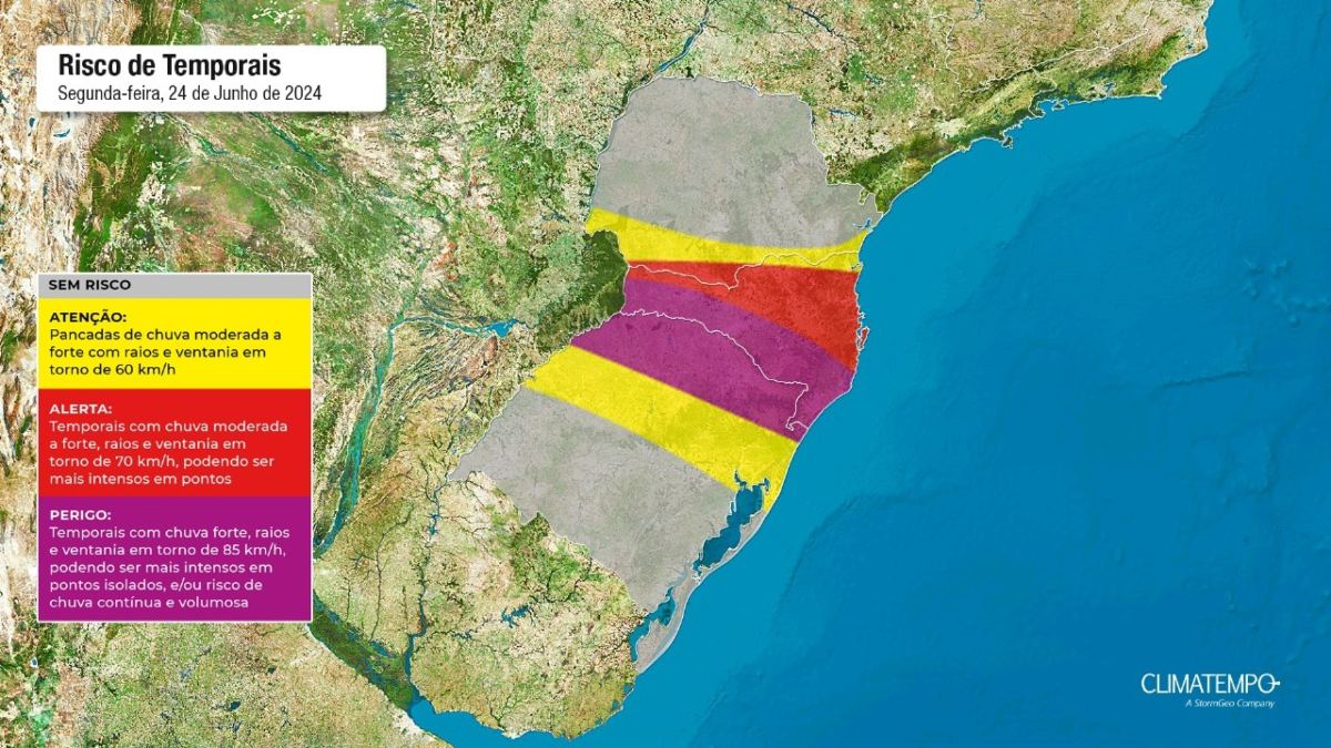 Temporal e rajadas de ventos atingem o Paraná 