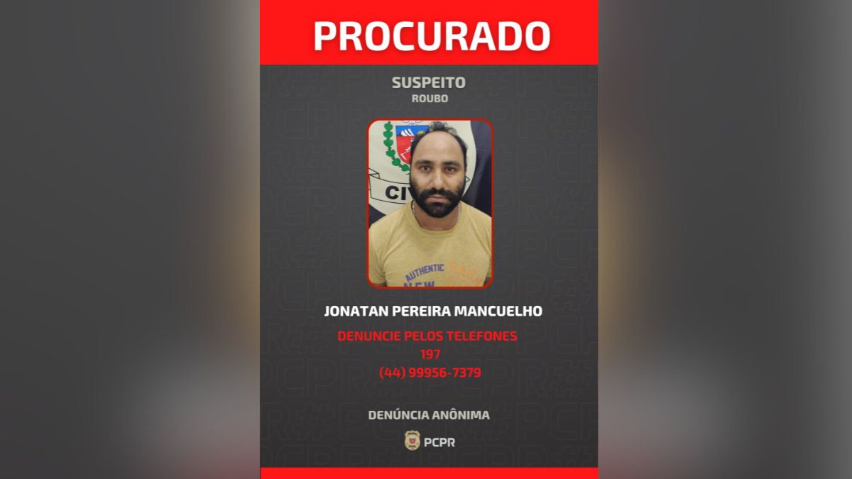 Foragido por integrar organização criminosa no PR tem foto divulgada; veja