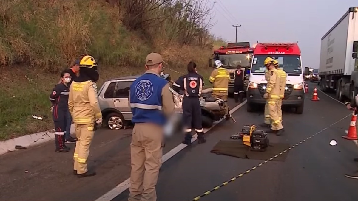 Filho vê acidente do pai pelo retrovisor na BR-376, em Maringá