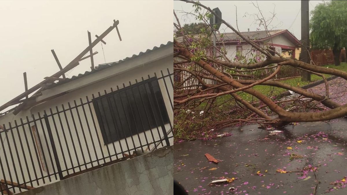 Tempestade é registrada no Paraná e casas ficam destruídas; veja imagens