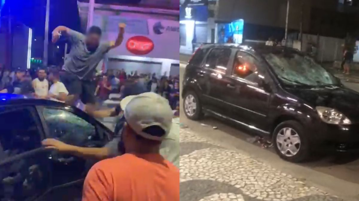 Carro é depredado durante comemoração das eleições em Almirante Tamandaré; vídeo