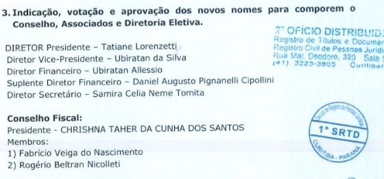 Parte do contrato em que Jairo Ferreira Filho aparece como representante da Provopar (Foto: Reprodução)