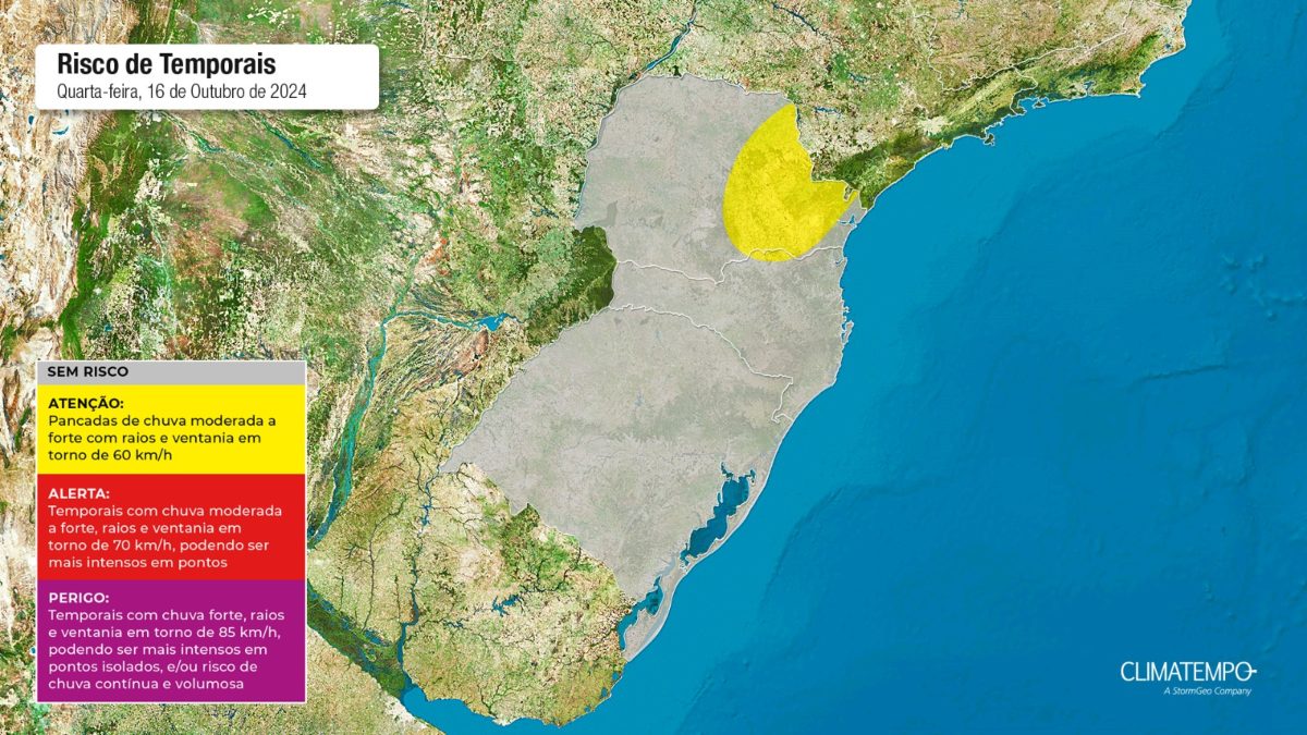 Frente fria atinge o Paraná e traz chuvas e rajadas de vento de 60 km/h
