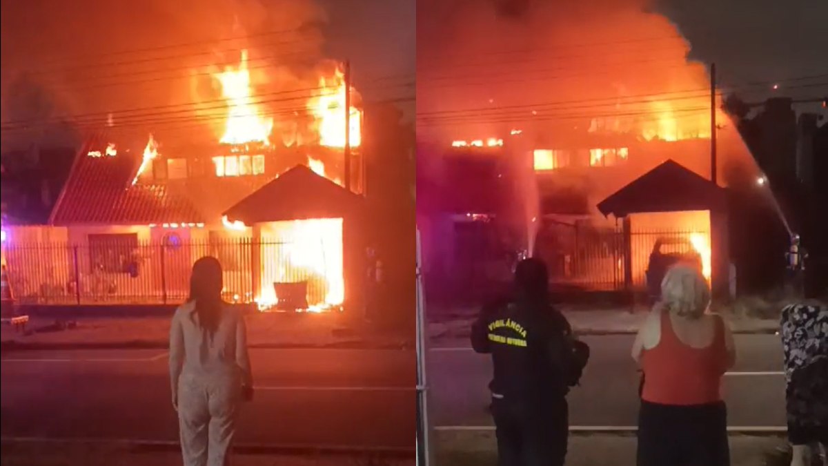 Incêndio assusta moradores no bairro Capão Raso, em Curitiba