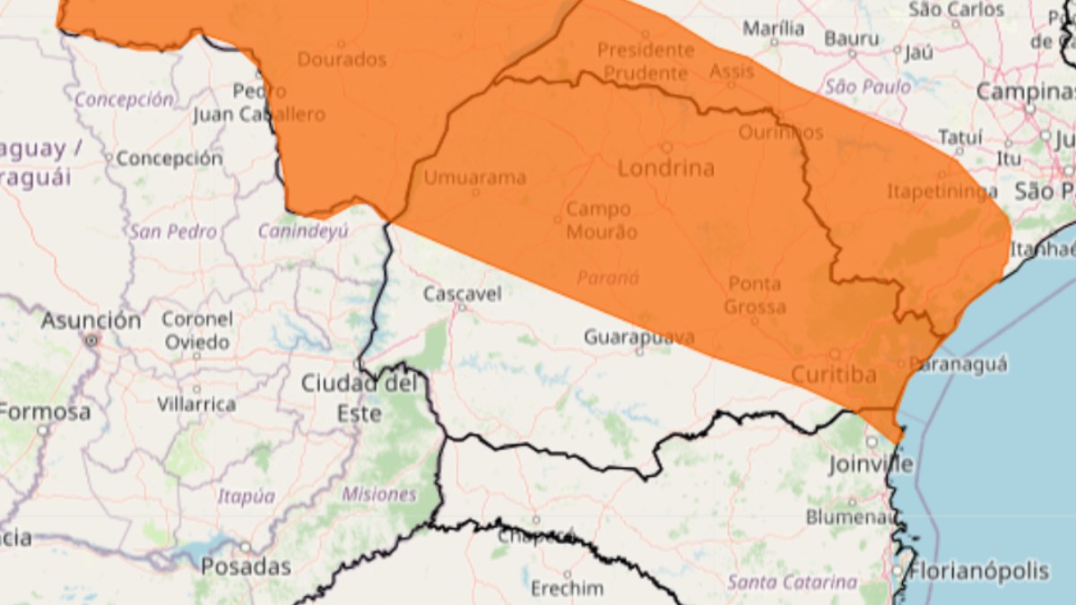 Paraná está em alerta laranja para tempestades