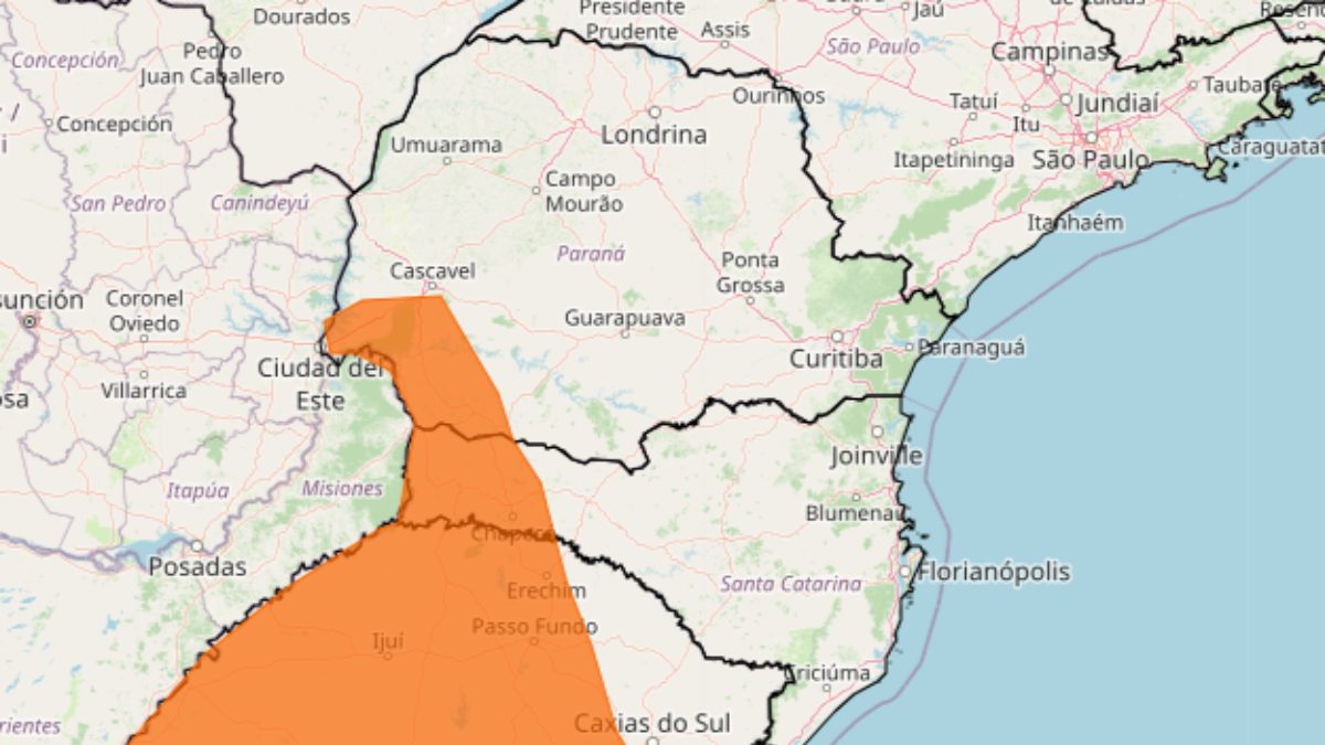 Paraná está em alerta de temporal com rajadas de vento de 100 km/h; veja quando