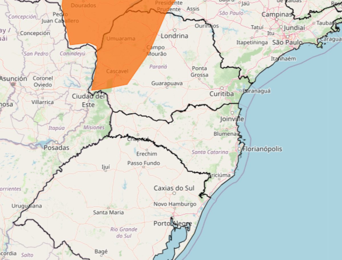 Chuvas intensas chegam ao Paraná com ventos de 100 km/h; veja onde