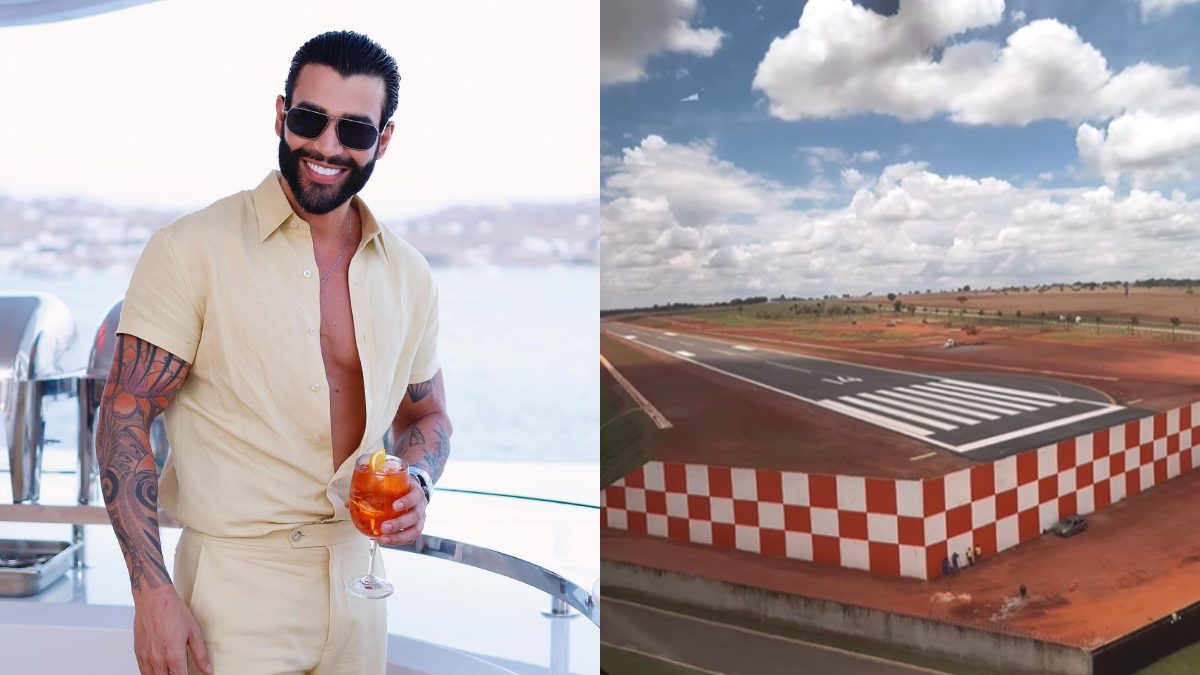 Gusttavo Lima inaugura pista de pouso no quintal de casa; vídeo