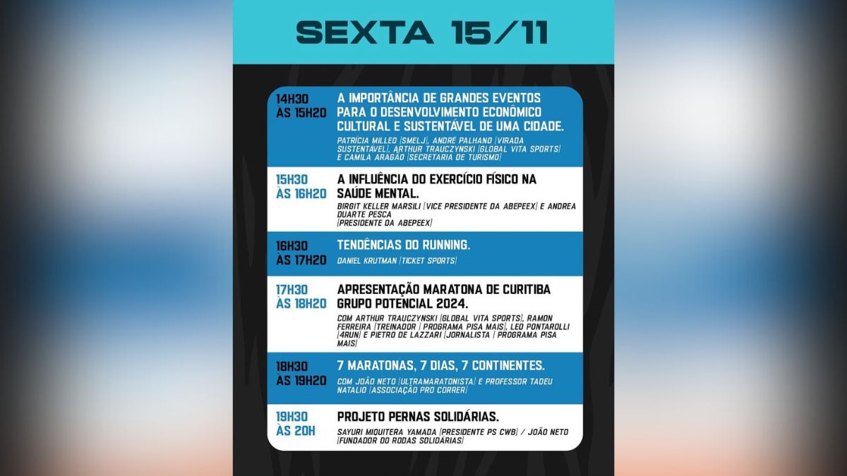 Maratona de Curitiba terá palestras sobre esporte e saúde mental; veja programação