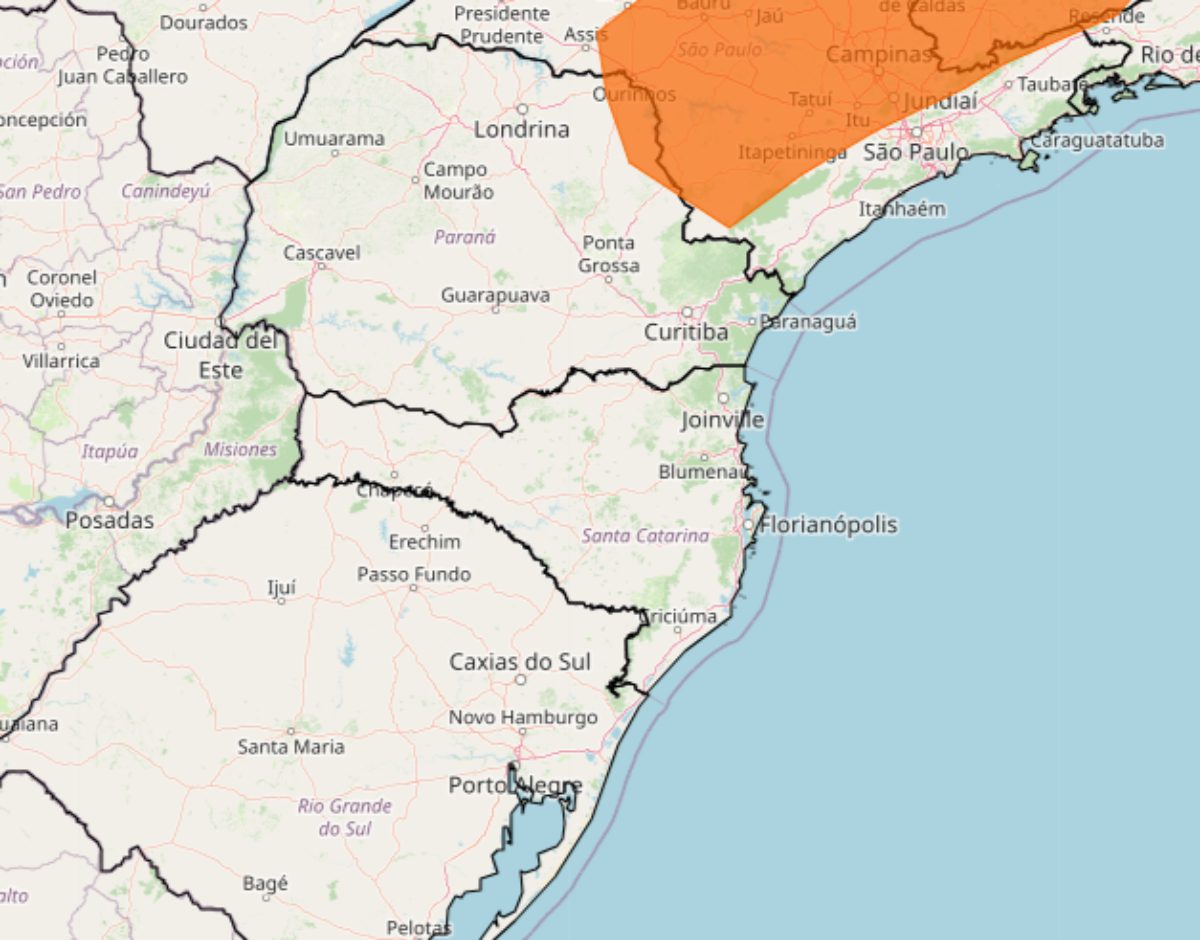 Tempestades com ventos de até 100 km/h colocam Paraná em alerta laranja